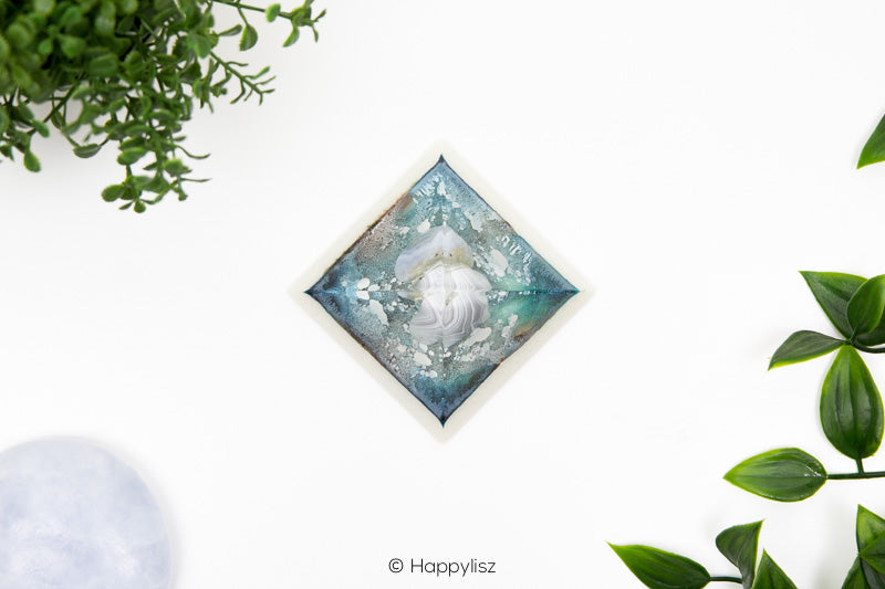 Orgonite Pyramid - Botswana Agate & Blue Chalcedony - Top