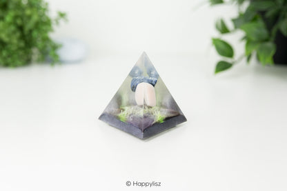 Orgonite Tetrahedron – Dumortierite & Pink Opal - Front
