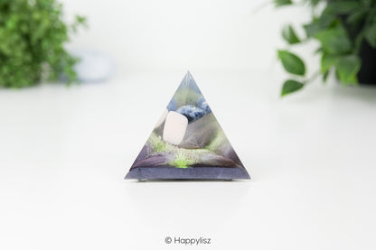 Orgonite Tetrahedron – Dumortierite & Pink Opal - Side