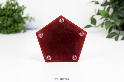 Pentagonal Orgonite Pyramid - Rose Quartz, Carnelian & Mookaite - Bottom