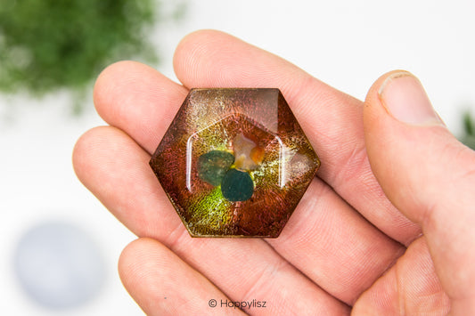 Pocket Orgonite - Carnelian, Heliotrope & Green Aventurine - No. 1 - In Hand