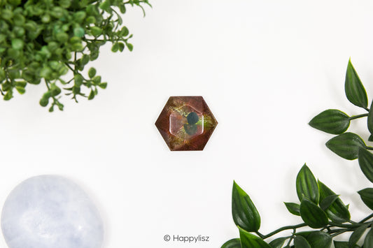 Pocket Orgonite - Carnelian, Heliotrope & Green Aventurine - No. 1 - Top