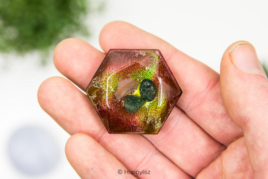 Pocket Orgonite - Carnelian, Heliotrope & Green Aventurine - No. 2 - In Hand
