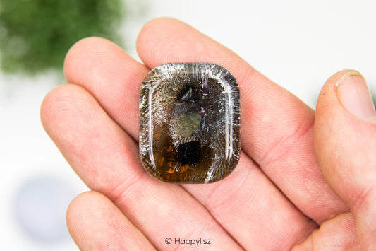Pocket Orgonite - Shungite, Labradorite & Black Tourmaline - No. 1 - In Hand