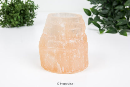 Tea Light Holder - Selenite - Orange