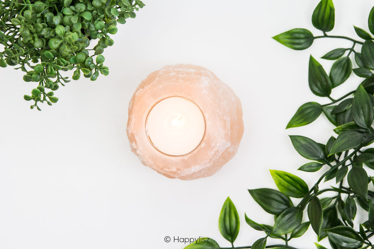 Tea Light Holder - Selenite - Orange - Top