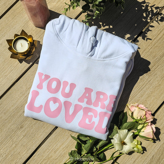 You Are Loved - Hoodie - White - Outside