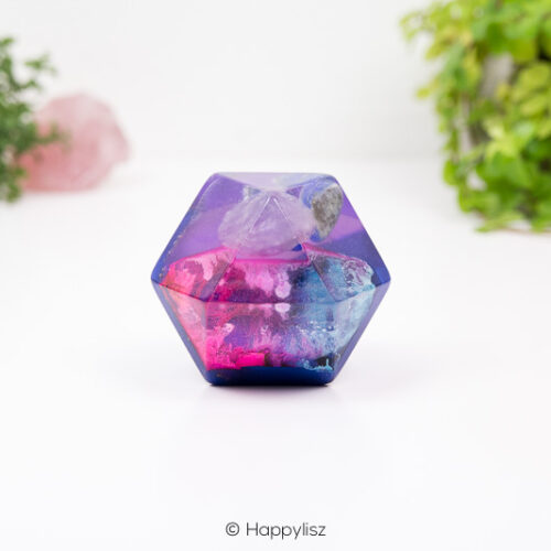 Orgonite Cuboctahedron - Lapis Lazuli, Bergkristal & Amethist - Happylisz